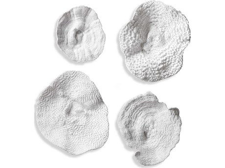 Uttermost Sea Coral Antique White Wall Art Set of 4