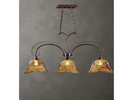 Uttermost Vetraio 3-Light Oil Rubbed Bronze Glass Island Pendant
