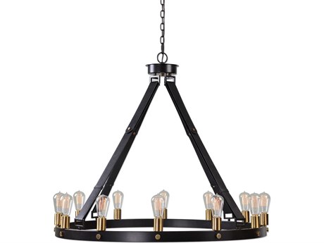 Uttermost Marlow 12-Light Dark Antique Bronze Round Chandelier