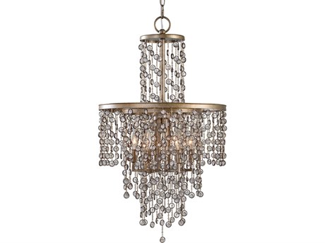 Uttermost 6-Light Silver Swedish Iron Crystal Candelabra Chandelier