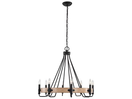 Uttermost 8-Light Sanded Black Candelabra Chandelier