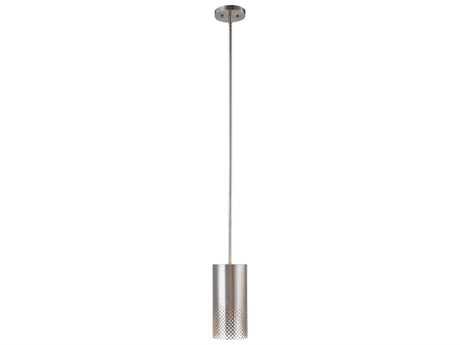 Uttermost 1-Light Satin Nickel Cylinder Mini Pendant