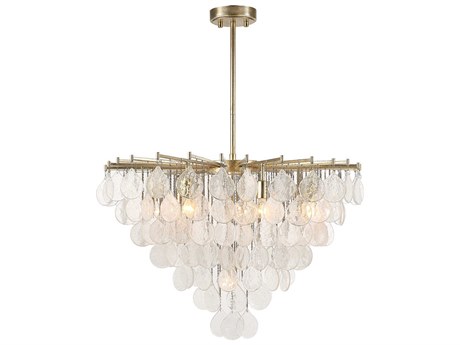 Uttermost Goccia 8-Light Antique Bright Silver Leaf Glass Pendant