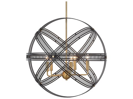 Uttermost Spherical 5-Light Bronze Antique Brass Globe Pendant