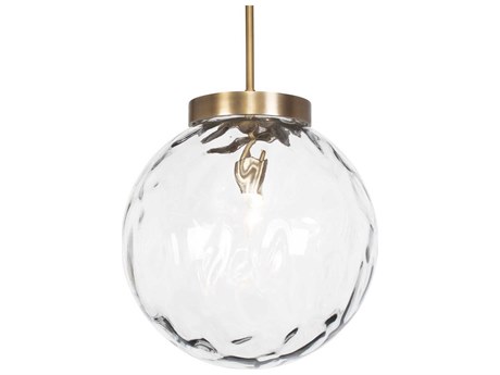 Uttermost Gaia 1-Light Antique Brass Clear Globe Pendant