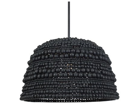 Uttermost Persephone 1-Light Matte Black Dome Pendant