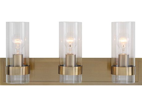 Uttermost Cardiff 3-Light Oxidized Antique Brass Glass Wall Sconce