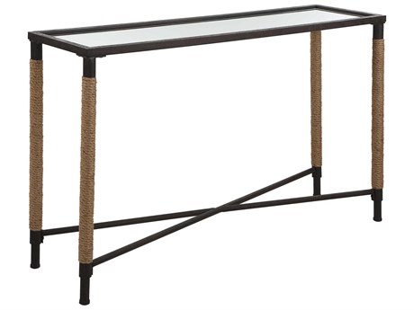 Uttermost Braddock Coastal Rectangular Glass Natural Console Table