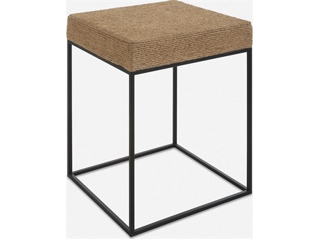 Uttermost Laramie Square Natural Matte Black End Table