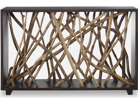 Uttermost Teak Maze Rectangular Wood Rich Walnut Stain Console Table