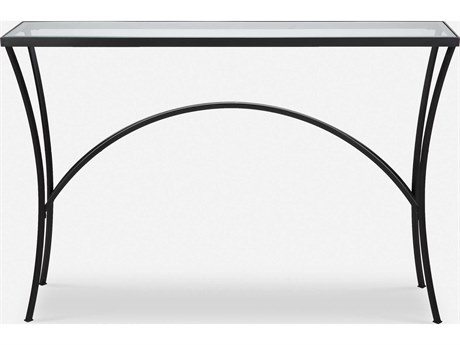 Uttermost Alayna Rectangular Glass Satin Black Console Table
