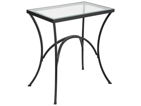 Uttermost Alayna Rectangular Glass Satin Black End Table