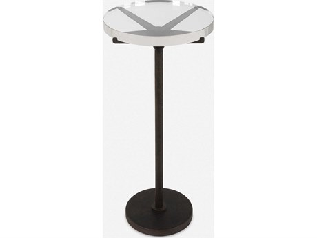Uttermost Forge Round Rustic Brown End Table