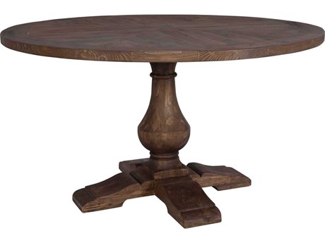 Uttermost Stratford Round Wood Stony Gray Wash Dining Table