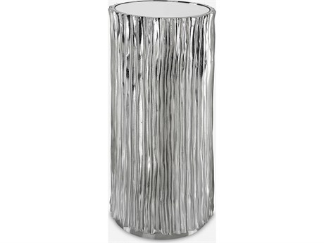 Uttermost Echo Modern Round Mirror Polished Dark Nickel End Table
