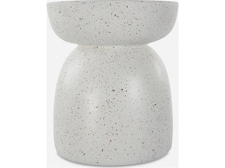 Uttermost Inhale Round Resin Matte White End Table