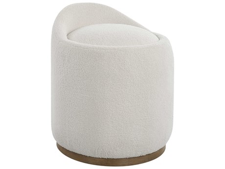 Uttermost Swirl Natural White Upholstered Ottoman