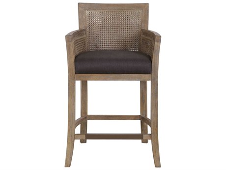 Uttermost Encore Upholstered Birch Wood Dark Gray Counter Stool
