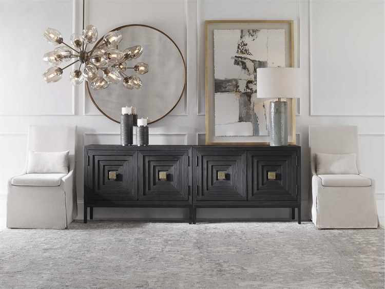 Uttermost Coley Birch Wood White Upholstered Side Dining Chair UT23493