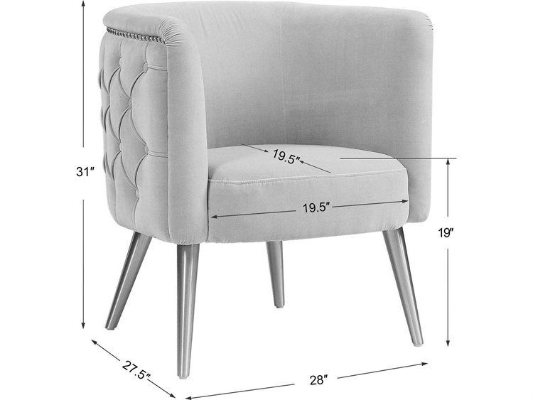 Uttermost Haider 28" Gray Fabric Tufted Accent Chair UT23508