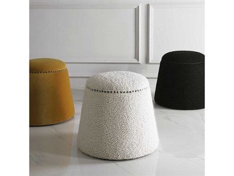 Uttermost Gumdrop White Upholstered Ottoman