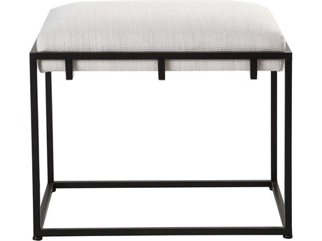 Uttermost Paradox Crisp White Upholstered Accent Bench