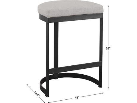 Uttermost Ivanna Upholstered Matte Black Counter Stool