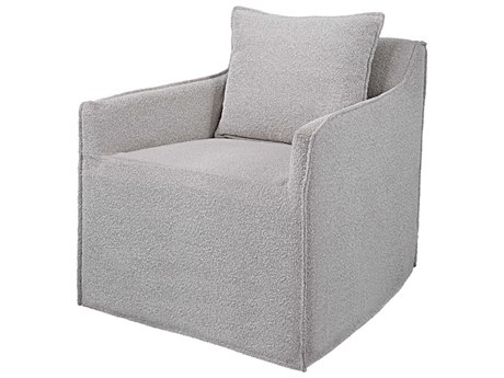 Uttermost Welland Swivel Gray Fabric Accent Chair