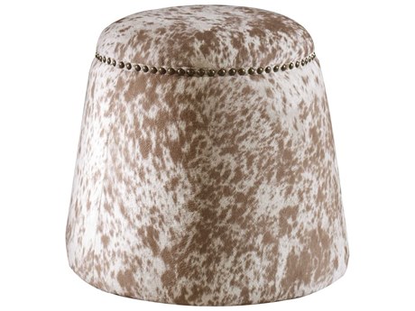 Uttermost Gumdrop Chestnut White Brown Ottoman