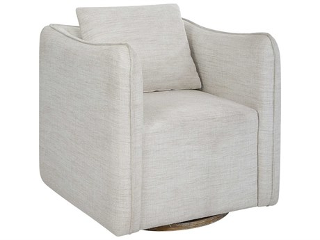 Uttermost Corben Swivel White Fabric Accent Chair