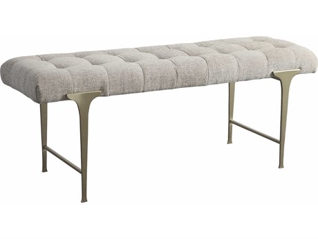Uttermost Gray Satin Champagne Upholstered Accent Bench