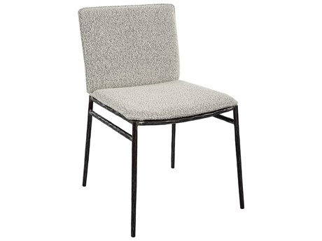 Uttermost Jacobsen Fabric Ply Wood Gray Upholstered Side Dining Chair