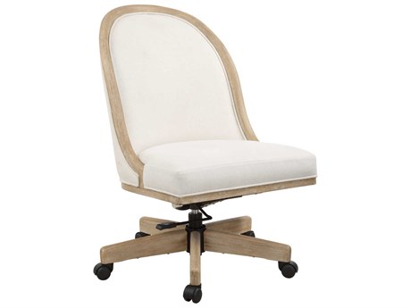 Uttermost Lithe White Upholstered Adjustable Task Office Chair