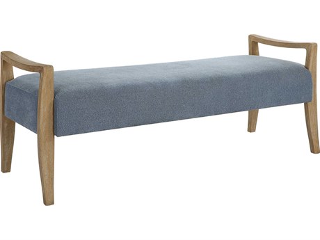 Uttermost Daylight Sky Blue Upholstered Accent Bench