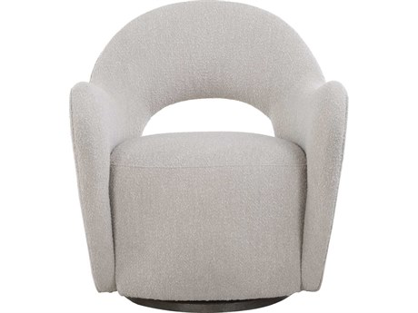 Uttermost Wander Swivel Gray Fabric Accent Chair