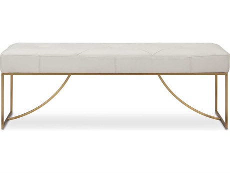 Uttermost Swale Ivory White Faux Leather Accent Bench