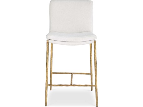 Uttermost Ascend White Aged Gold Upholstered Plywood Counter Stool