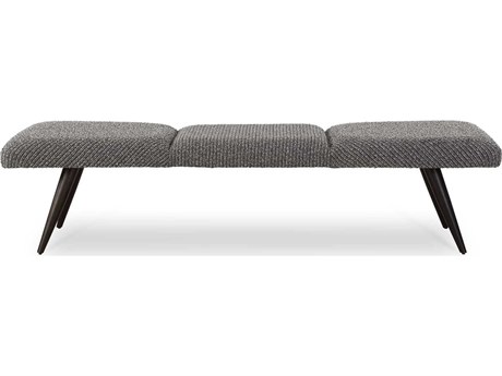 Uttermost Bowtie Charcoal Slate Gray Upholstered Accent Bench