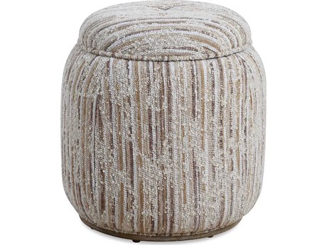 Uttermost Dialogue Ivory Tan Upholstered Ottoman