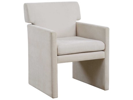 Uttermost Colette Plywood Beige Velvet Upholstered Arm Dining Chair