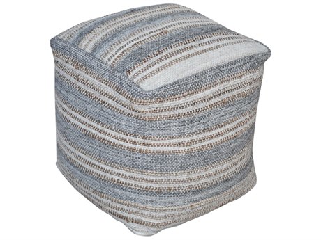 Uttermost Mesick Light Gray Cream Natural Brown Upholstered Ottoman