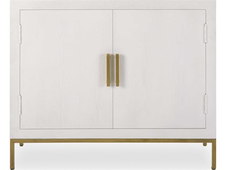 Uttermost Front Range Painted White Aged Gold Oak Wood Accent Chest