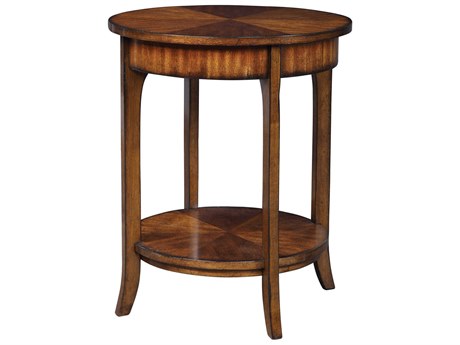 Uttermost Carmel Round Wood Old Barn End Table