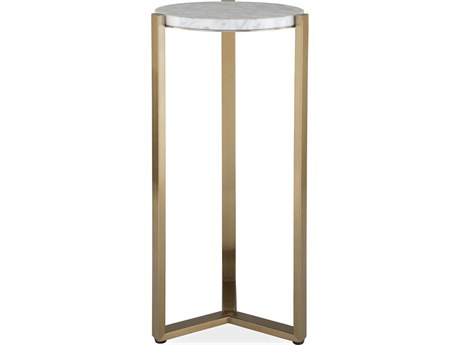 Uttermost Pietra Round Marble Brass End Table