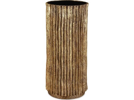 Uttermost Echo Round Glass Antique Gold End Table