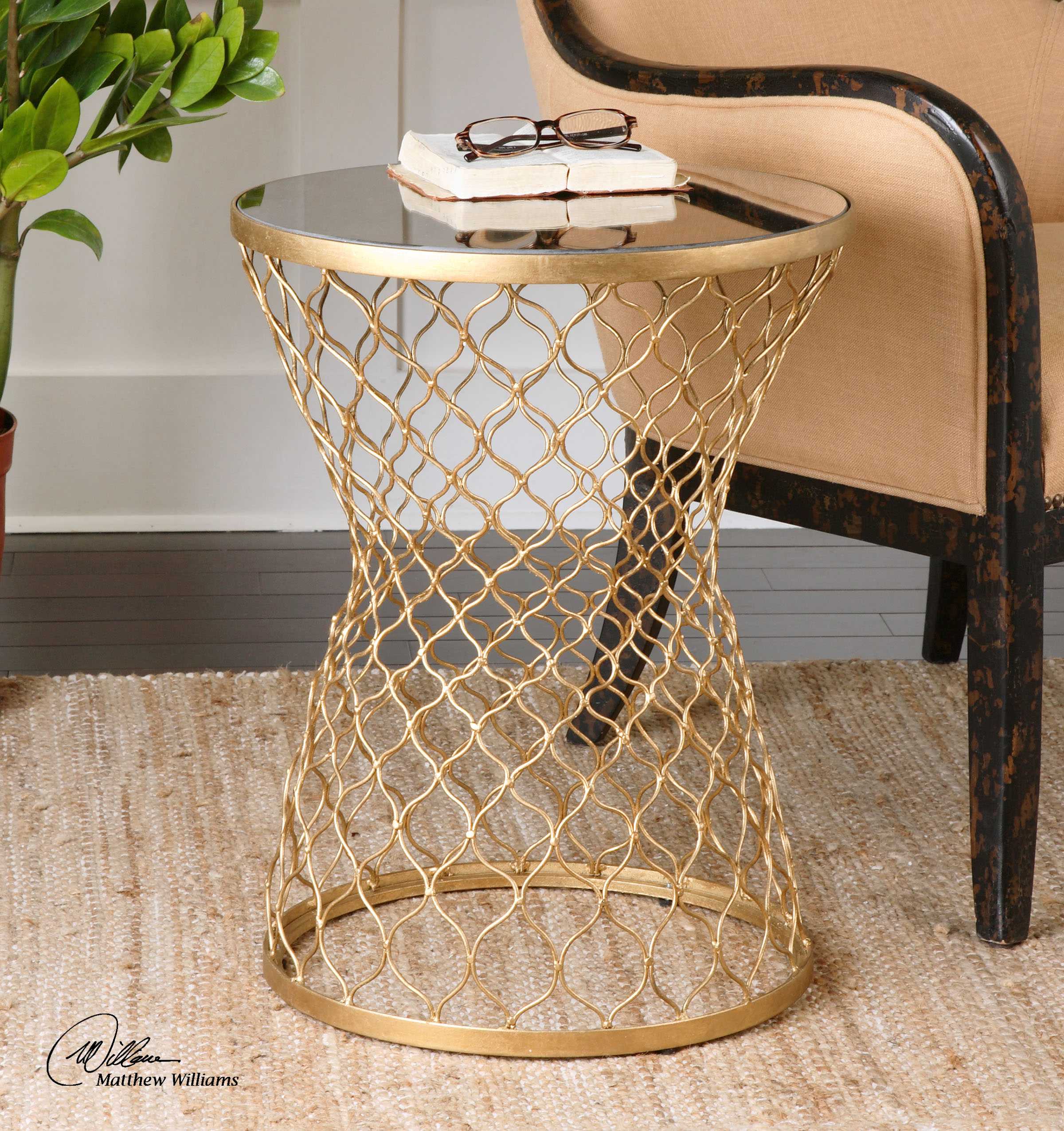 Uttermost Naeva 17.25 Square Gold End Table UT24422