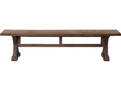 Uttermost Stratford Distressed Patina Brown Accent Bench