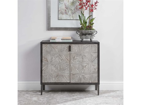 Uttermost Laurentia Light Gray Deep Black Elm Wood Accent Chest