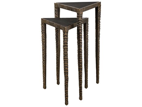 Uttermost Samiria Stone Dark Bronze End Table