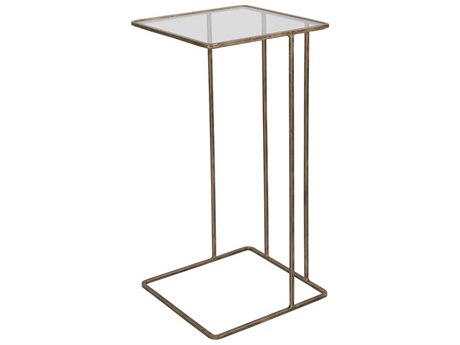 Uttermost Cadmus Square Glass Antique Gold End Table